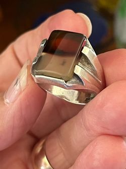 Vintage Agate and Sterling Silver Ring
