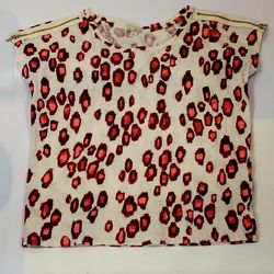 Gap Leopard Print Loose Fitting Blouse size Woman's XS 