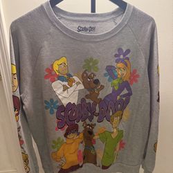 Scooby-Doo Gray Sweatshirt Crew Neck Graphic 