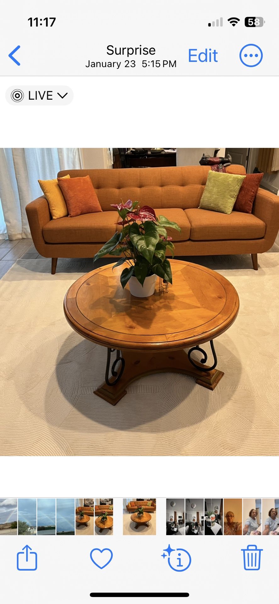 Solid wood, coffee table and two end tables