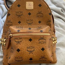 MCM Cognac Mini Stark Backpack