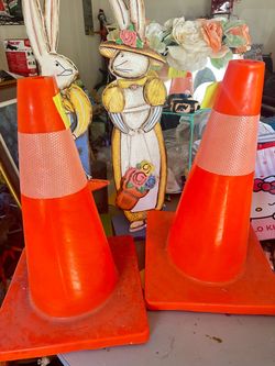 Orange Traffic Safety Cones Set of 2