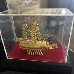 Korean Iron Clad Model Ship 24k Gold