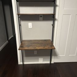 Wall Mount Desk with 2 Shelves