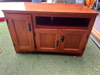 Wood TV Stand Media Console with Cabinet Storage