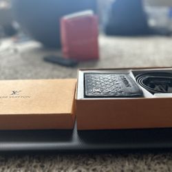 LV Leather Wallet and Belt