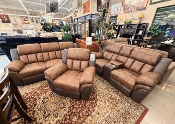 Gorgeous High Quality Leather Sofa Set - Brown, Black and Grey Available - SAME DAY DELIVERY