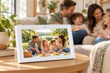 White Digital Photo Frame with Camera