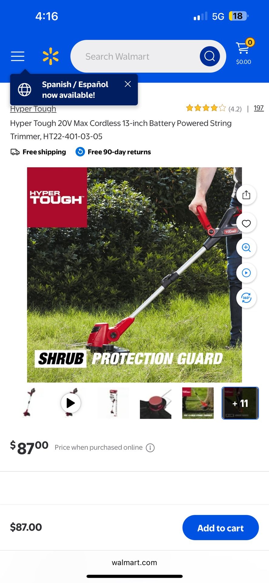 Hyper Tough 20v Weed Waker With Battery And Charger