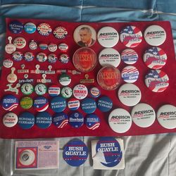 Lot Of 62 Political Pins 