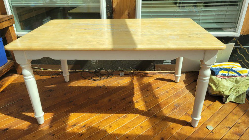 White Light Wood Table & 4 Chairs