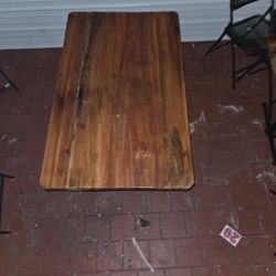 Antique Polished Oak Wood Table Top