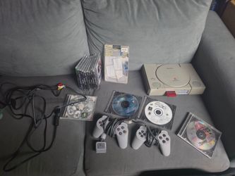 Sony PlayStation 1 Console Bundle with 13 Games and 2 Controllers tested works