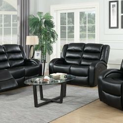 Oniks Black Reclining Living Room Set

