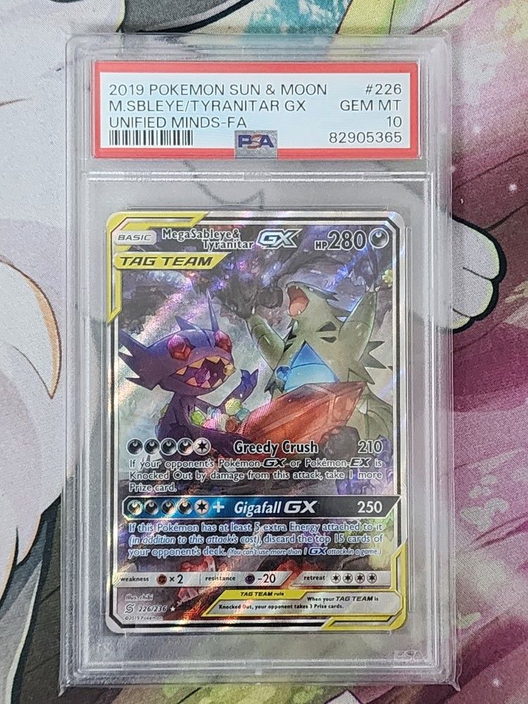 PSA 10 Mega Sableye and Tyranitar GX 226 Pokemon Card