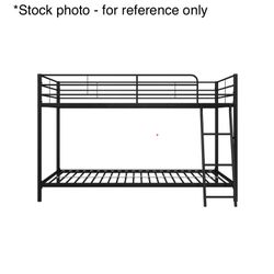 Twin-over-Twin Low Profile Junior Bunk Bed, Black