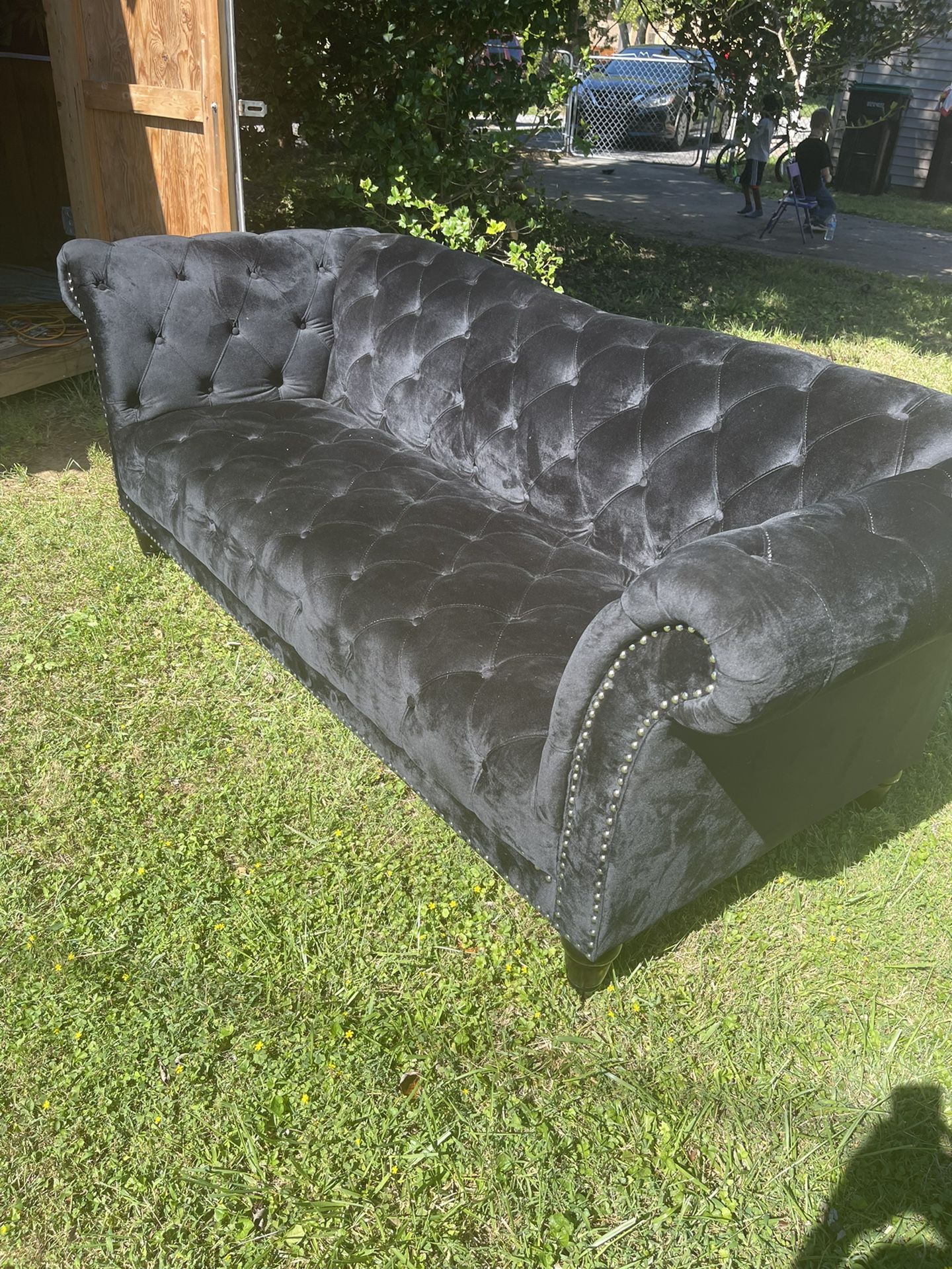 Velvet Couch and Chaise……..