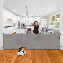 100 Inch Extra Wide Baby Gates Extra Wide Retractable Baby Gates for Doorways Extra Long Retractable Dog Gates for The House Extra Wide Pet Gate Extra