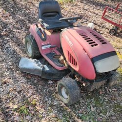 Troy Built 42" Cut Riding Mower. Needs Belt And Battery. Runs Good.