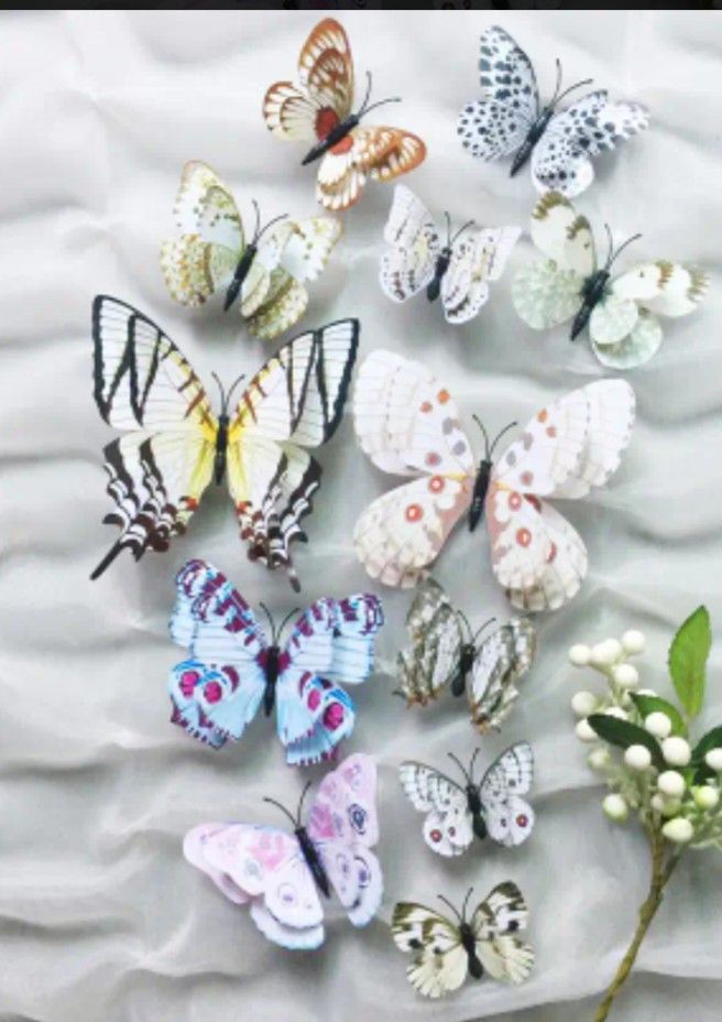 12 Butterfly Magnets Stickers Wall Decor