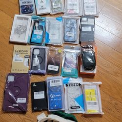 Screen Protector And Phone Cases Lot Ranging From Different IPhone,  Samsung, One Plus, Motorola G