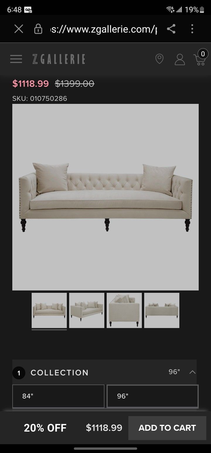 Z Gallerie Roberto Sofa and Chair for Sale in Fountain Valley, CA OfferUp