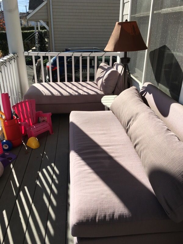 Cb2 crate and barrel couches/ outdoor furniture