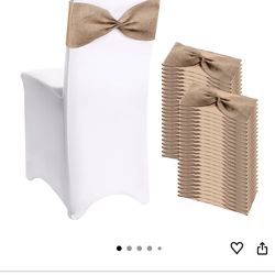 Stretch Chair Sashes Linen Spandex Chair Bands Ties Dining for Wedding Dining Banquet Event Party Favor Ceremony Decoration (Pure Brown)