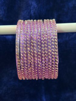 Pink Glitter Bangle Bracelet Set