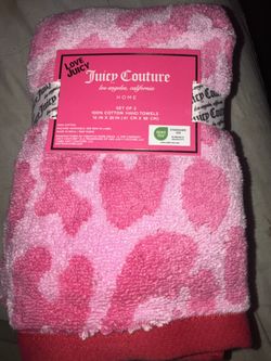Pink Juicy Couture Set of 2 Hand Towels NWT