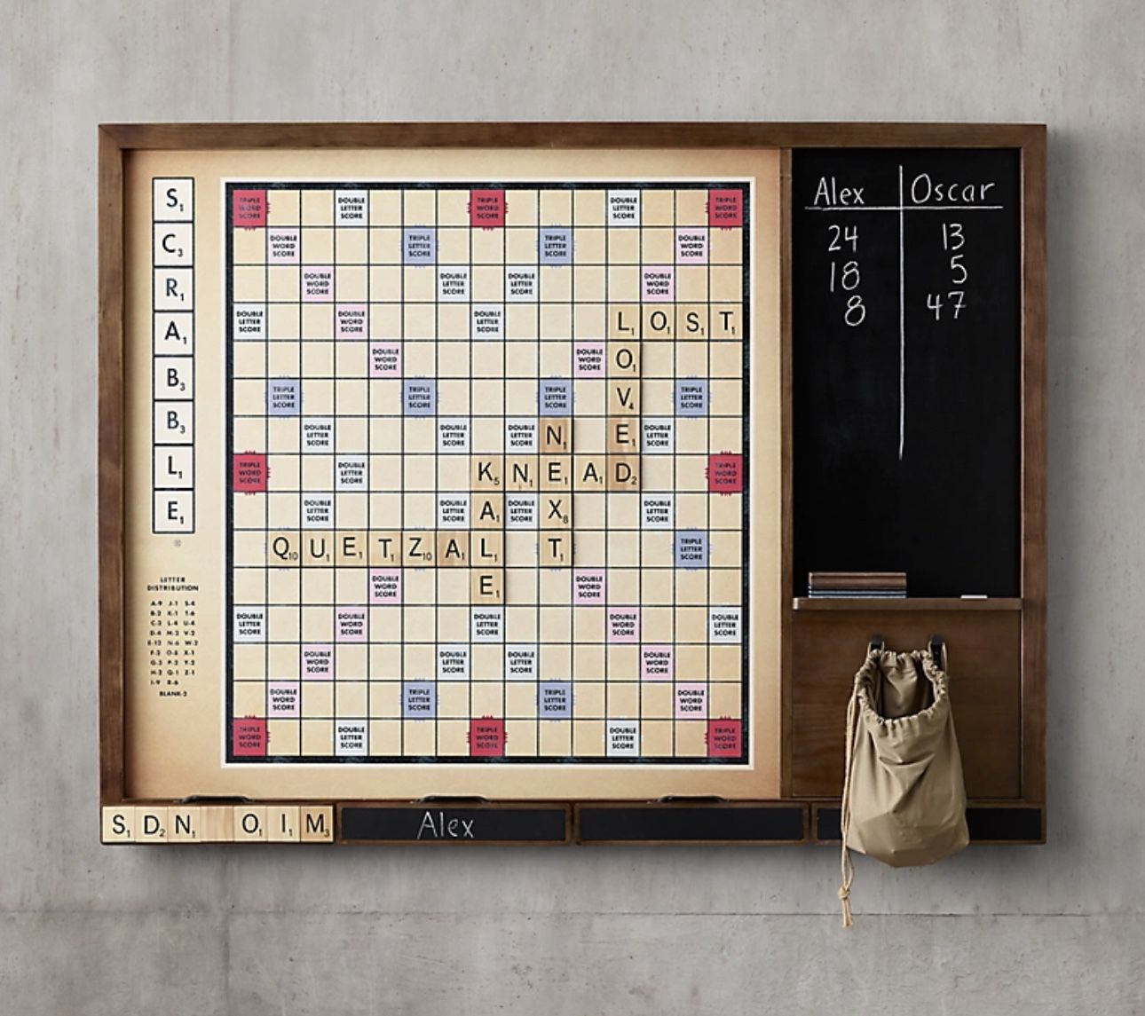 Giant Wall Scrabble Restoration Hardware