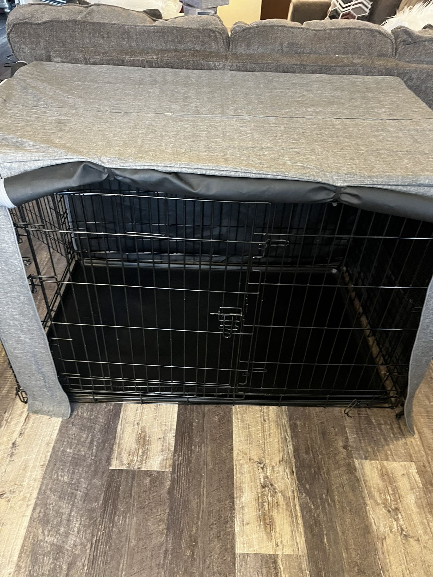 XXL 2 - door Folding Dog Crate With Blackout Cover 
