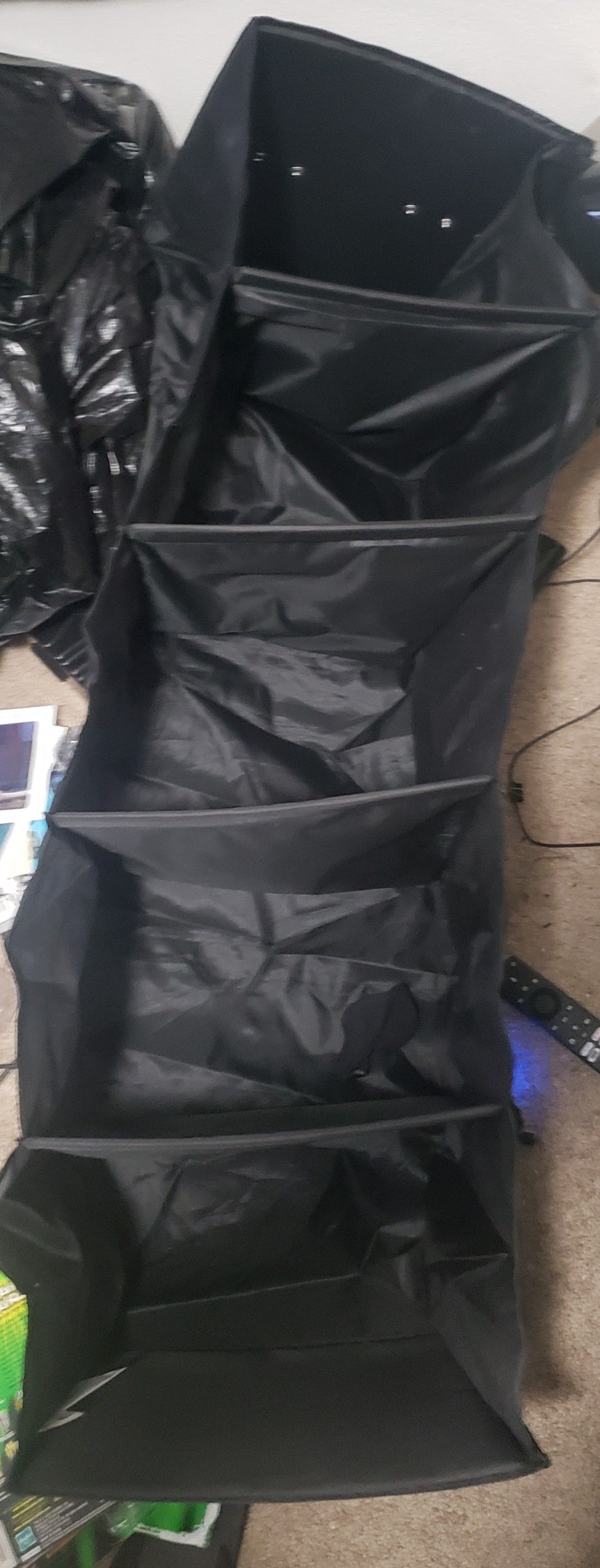 5 section closet organizer with 4 bins