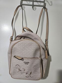 GUESS Mini Backpack Purse 🌸 Beige Floral Print