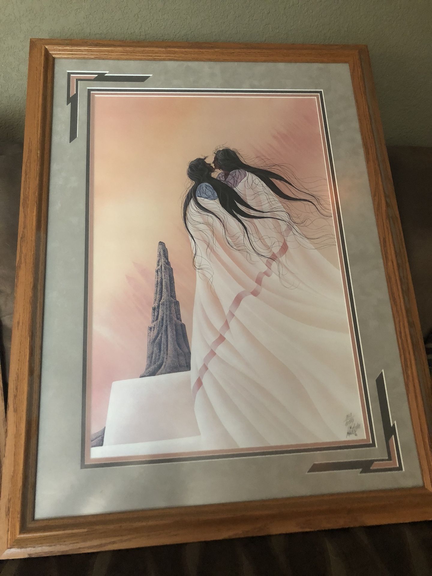 Cherokee artist William “Bill” Rabbit Limited signed edition First Kiss