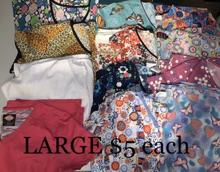 Large scrub tops, $5 each