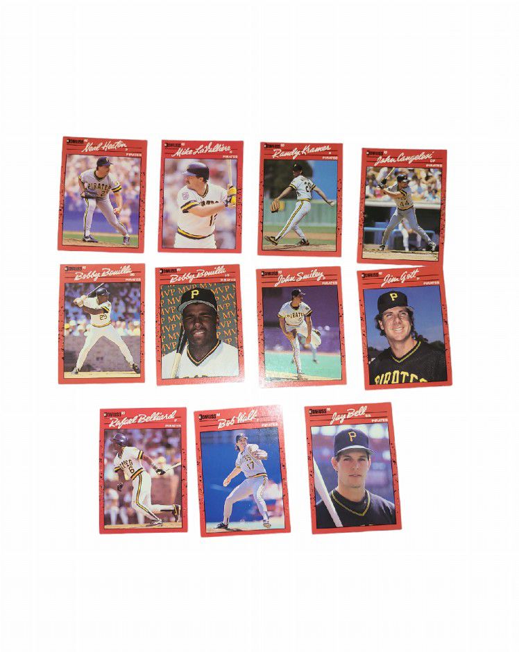 Donruss 90 Pirates Team Set Of 11 Baseball Collectibles Cards Some With Errors 