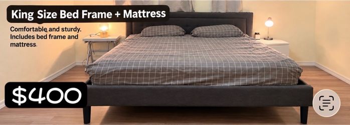King Size Bed Frame and Mattress