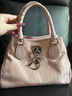 Authentic Pink Dior Designer Top Handle Bag