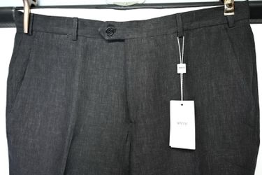 New Giorgio Armani Men's Black Tailored Luxury Dress Pants Trousers US 38