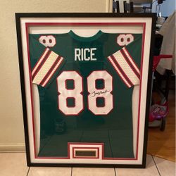 Nauthentic Jerry Rice Signed and certified. In glass case