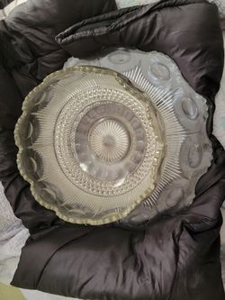 Punch Bowls (3) And Platters (2)