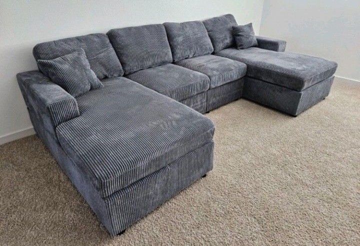Dark Grey Sectional Sofa U Shape New