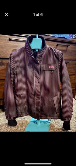 Women's DSG Craze Snowmobile Jacket - Pink & Black Pinstripe - Size XL