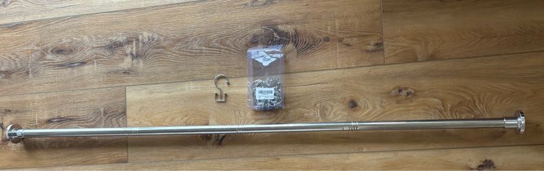 Shower Curtain Rod & Hooks Set – $20 OBO