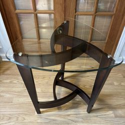 Glass/Wooden End Tables (2)