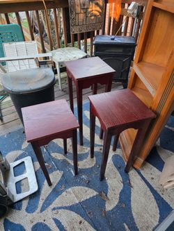 Set of 3 Side Tables 23in , 27in, 30in tall.
