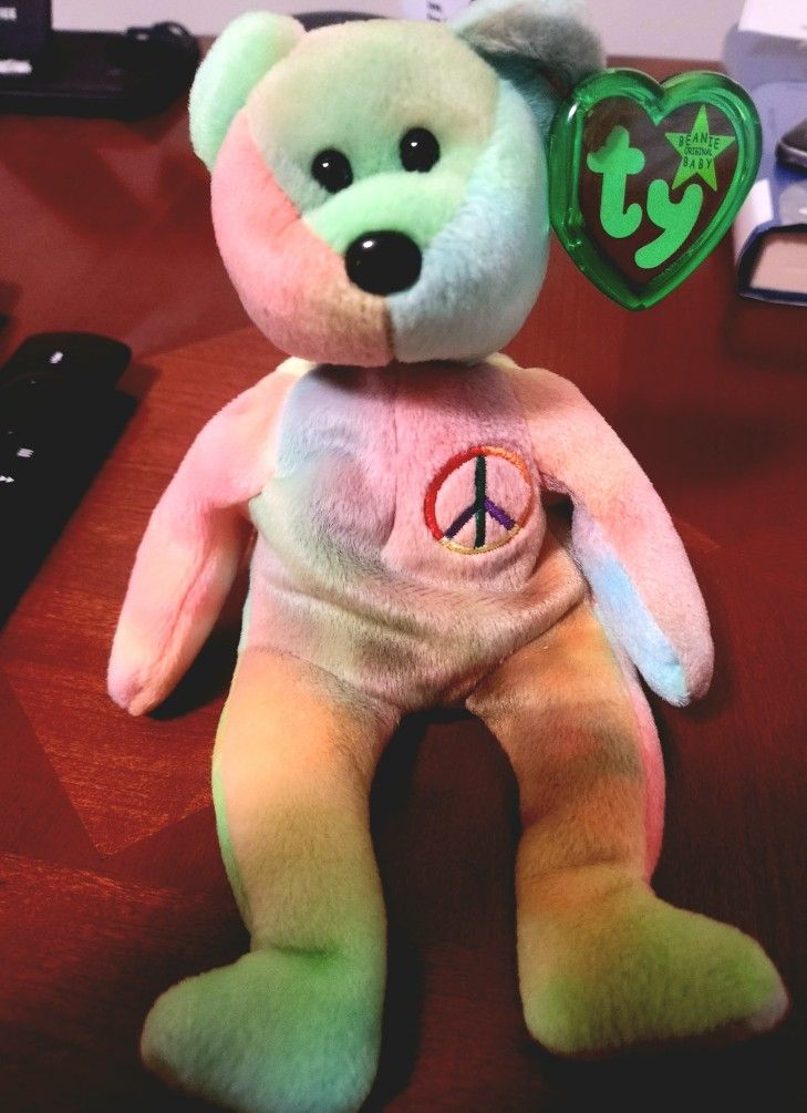RARE PEACE BEAR BEANIE BABY 1996 WITH TAG ERRORS MINT CONDITION