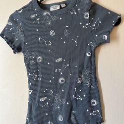 mighty fine juniors XS lettuce Hem galaxy t shirt  Whimsigoth Whimsygoth Fairycore Fairy Mallgoth Cosmic Aura Celestial Astrology Astronomy Zodiac Fes