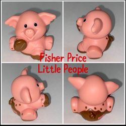 2001 Fisher Price Little People Dollhouse Pink Pig Piggy Animal Sounds Farm Barn Zoo
